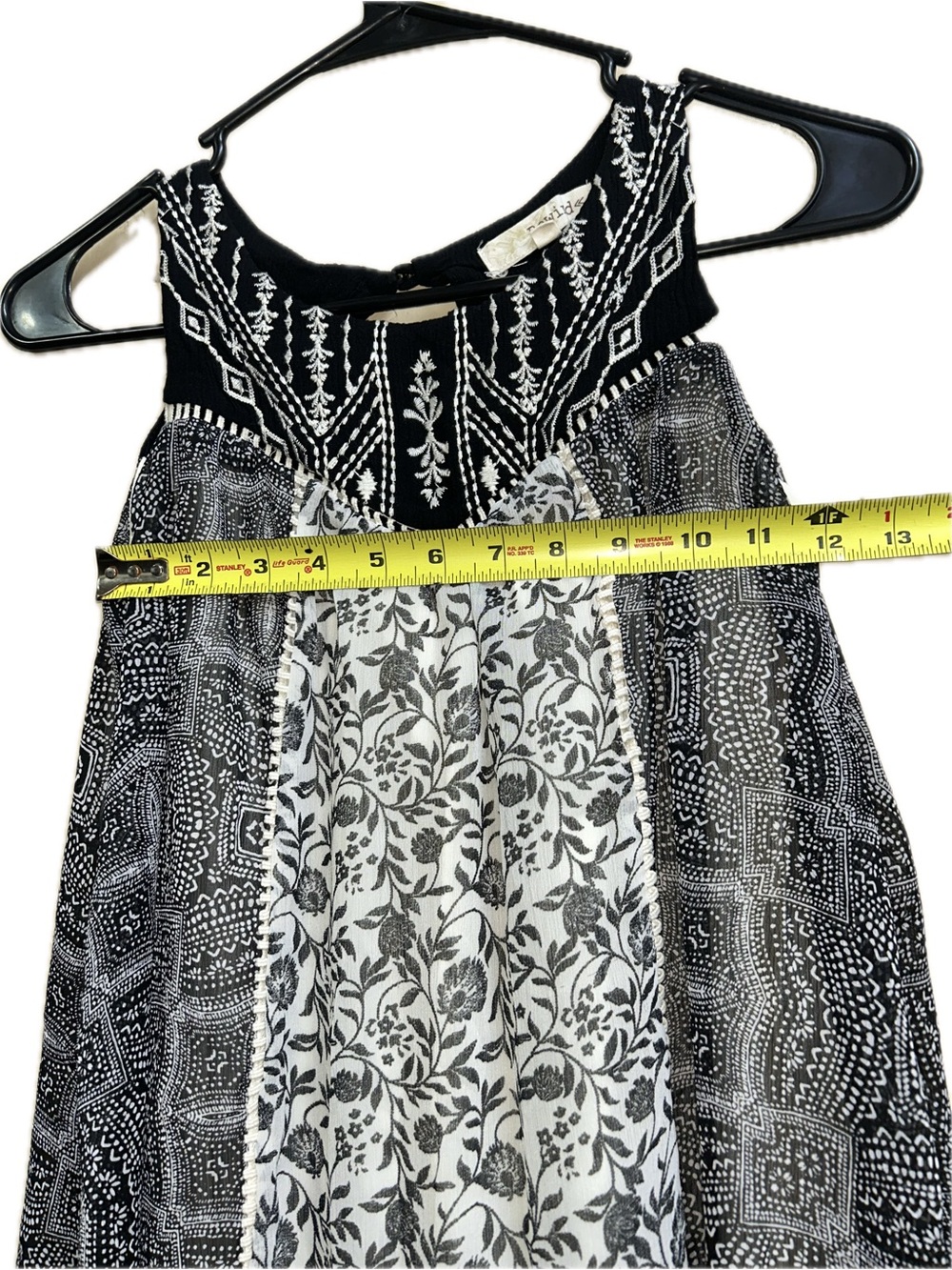 🔥5/$35🔥 Boho Black & White Printed Maxi Dress | Rewind | Size XS - Picture 9 of 9